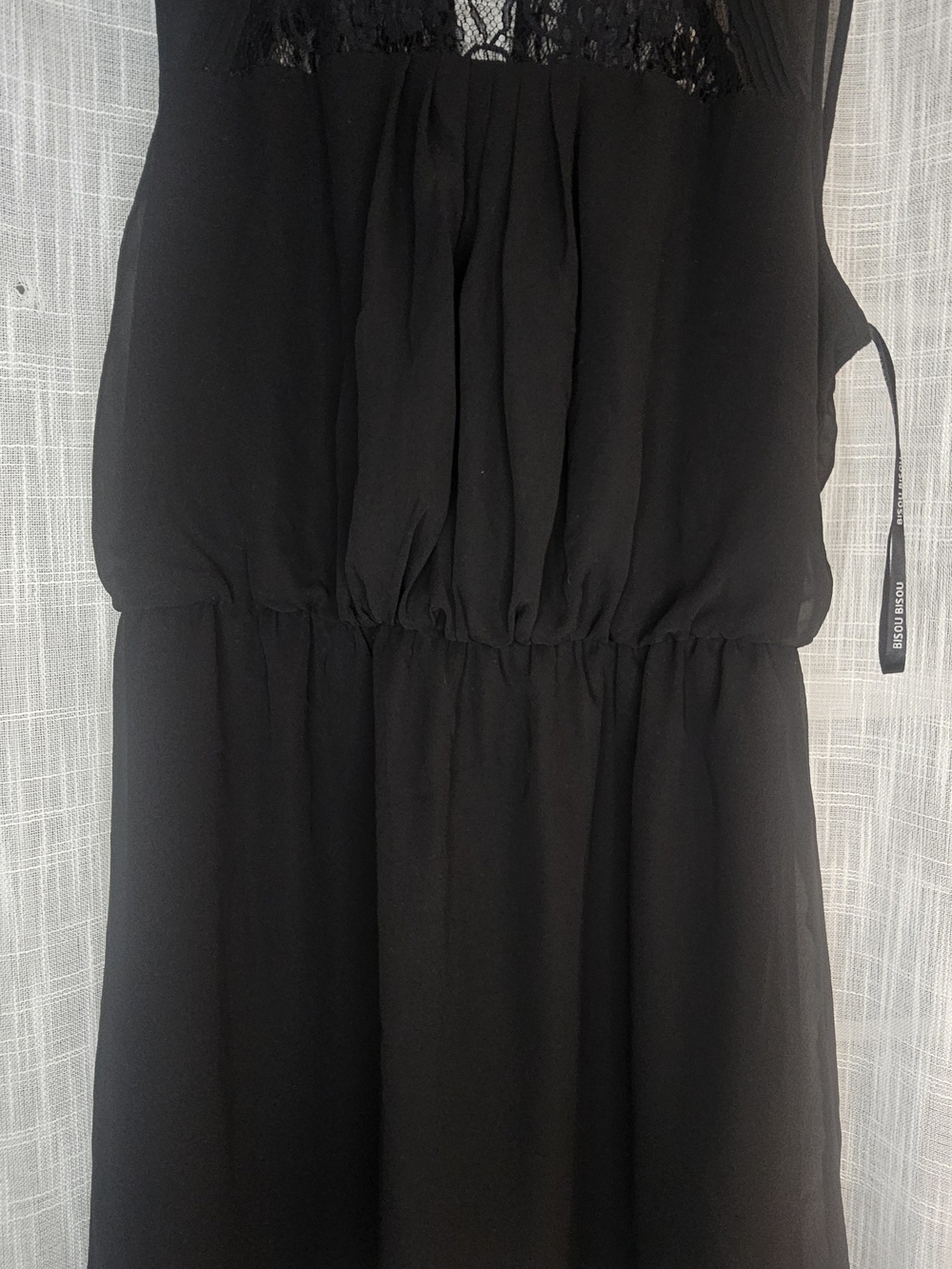 Bisou Bisou Strapless Black Lace Yoke Dress